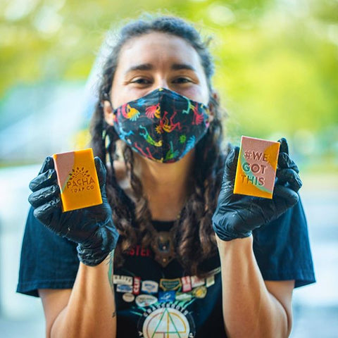 Girl Holding Donated Pacha Soap Co. Bar Soap