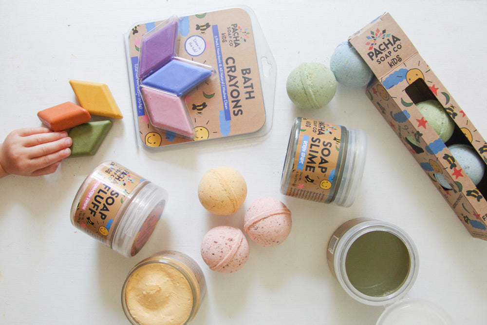 All Natural Kids Body Wash, Bath Bombs and Bath Crayons