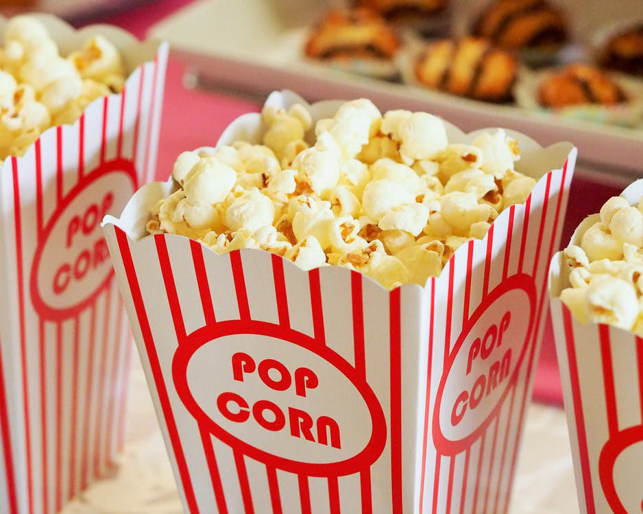 Bags of popcorn on a table